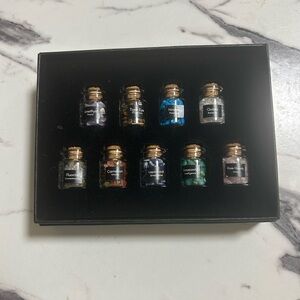 Kalifano Set of 9 Mini Gemstone Chip Bottles